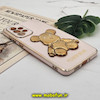 قاب گوشی Galaxy A73 5G سامسونگ طرح ژله ای مای کیس خرس طلایی تدی برجسته POWER BEAR محافظ لنز دار پاپ سوکت دار گلبهی کد 693