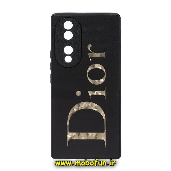 قاب گوشی Honor 70 آنر لاکچری دیزاین دیور Dior محافظ لنزدار مشکی کد 24