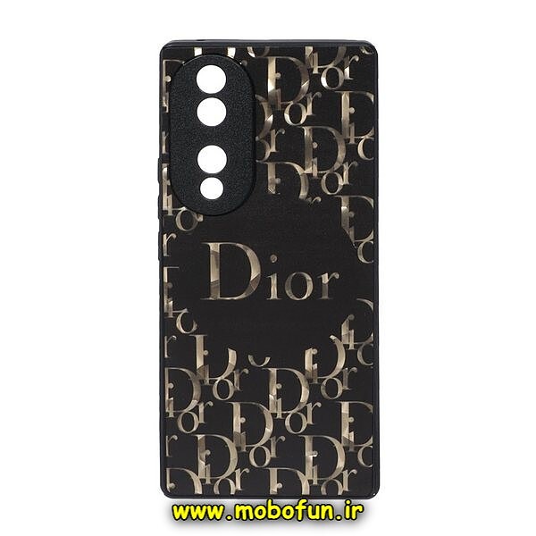 قاب گوشی Honor 70 آنر لاکچری دیزاین دیور Dior محافظ لنزدار مشکی کد 25