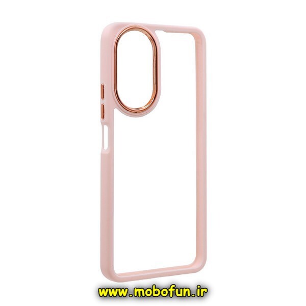 قاب گوشی Honor X7 4G آنر اورجینال متال کیس Metal طرح پشت طلق شفاف دور سیلیکونی گلبهی کد 123