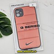 قاب گوشی iPhone 11 آیفون طرح دار پافر چرمی محافظ لنز دار نایکی NIKE کد 554