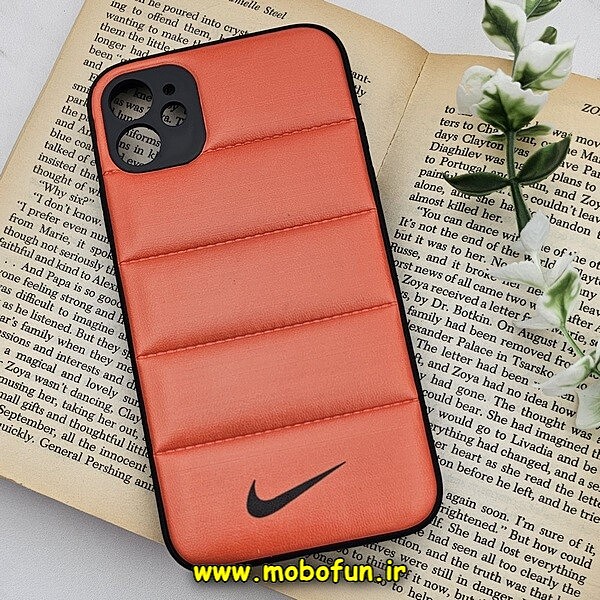 قاب گوشی iPhone 11 آیفون طرح دار پافر چرمی محافظ لنز دار نایکی NIKE کد 554