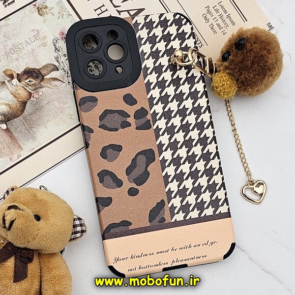 قاب گوشی iPhone 11 Pro آیفون طرح چرمی آویز دار عروسکی اورجینال Unique Case محافظ لنزدار کپسولی پلنگی کد 450