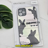 قاب گوشی iPhone 11 Pro آیفون طرح دار پافر چرمی محافظ لنز دار خرگوشی HAPPY کد 463