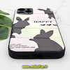 قاب گوشی iPhone 11 Pro آیفون طرح دار پافر چرمی محافظ لنز دار خرگوشی HAPPY کد 463