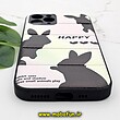 قاب گوشی iPhone 11 Pro آیفون طرح دار پافر چرمی محافظ لنز دار خرگوشی HAPPY کد 463