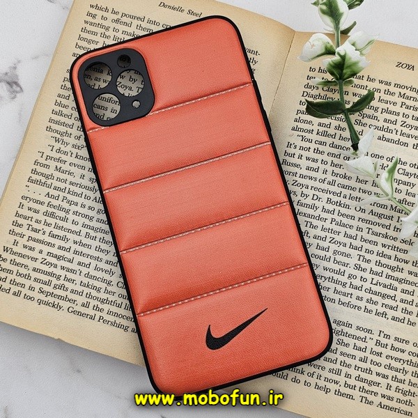 قاب گوشی iPhone 11 Pro Max آیفون طرح دار پافر چرمی محافظ لنز دار نایکی NIKE کد 571