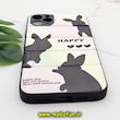 قاب گوشی iPhone 11 Pro Max آیفون طرح دار پافر چرمی محافظ لنز دار خرگوشی HAPPY کد 574