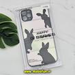 قاب گوشی iPhone 11 Pro Max آیفون طرح دار پافر چرمی محافظ لنز دار خرگوشی HAPPY کد 574