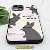 قاب گوشی iPhone 12 Pro Max آیفون طرح دار پافر چرمی محافظ لنز دار خرگوشی HAPPY کد 670
