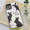 قاب گوشی iPhone 12 Pro Max آیفون طرح دار پافر چرمی محافظ لنز دار خرگوشی HAPPY کد 670
