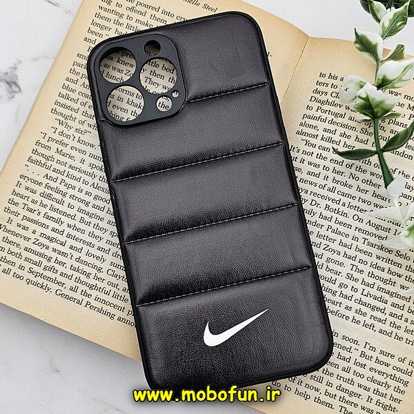 قاب گوشی iPhone 13 Pro Max آیفون طرح دار پافر چرمی محافظ لنز دار نایکی NIKE کد 551