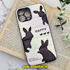 قاب گوشی iPhone 13 Pro Max آیفون طرح دار پافر چرمی محافظ لنز دار خرگوشی HAPPY کد 555
