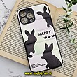 قاب گوشی iPhone 13 Pro Max آیفون طرح دار پافر چرمی محافظ لنز دار خرگوشی HAPPY کد 555