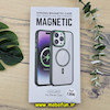 قاب گوشی iPhone 13 Pro Max آیفون اورجینال متال کیس Metal فلزی طرح پشت طلق شفاف مگ سیف دار دور سیلیکونی سبز تیره کد 559