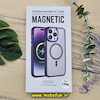 قاب گوشی iPhone 13 Pro Max آیفون اورجینال متال کیس Metal فلزی طرح پشت طلق شفاف مگ سیف دار دور سیلیکونی بنفش کد 561