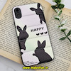 قاب گوشی iPhone X - iPhone XS آیفون طرح دار پافر چرمی محافظ لنز دار خرگوشی HAPPY کد 540