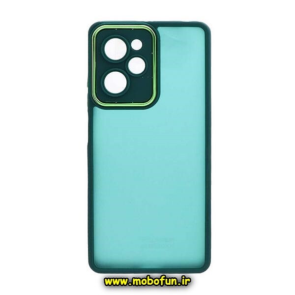قاب گوشی Poco X5 Pro 5G شیائومی پشت مات متال کیس دور سیلیکونی محافظ لنزدار سبز کد 172