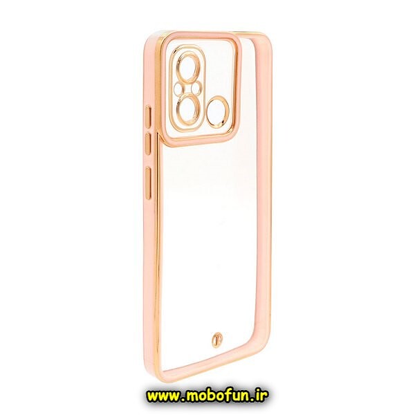 قاب گوشی Redmi 12C - Poco C55 - Redmi 11A شیائومی طرح الکتروپلیتینگ ژله ای شفاف اورجینال یونیک کیس Unique Case محافظ لنز دار گلبهی کد 136