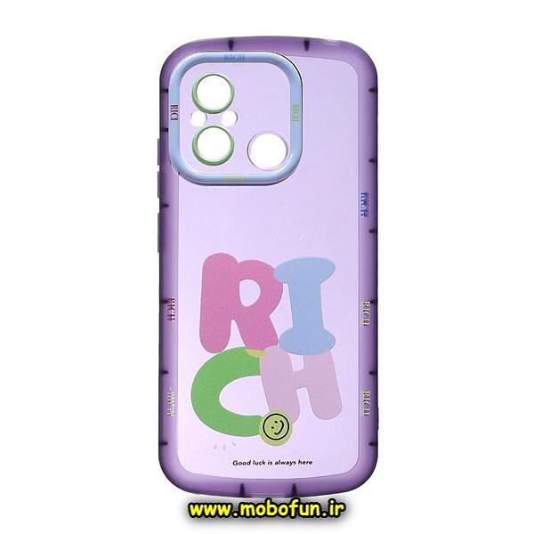 قاب گوشی Redmi 12C - Poco C55 - Redmi 11A شیائومی طرح ژله ای شفاف بالشتی RICH محافظ لنز دار کد 156