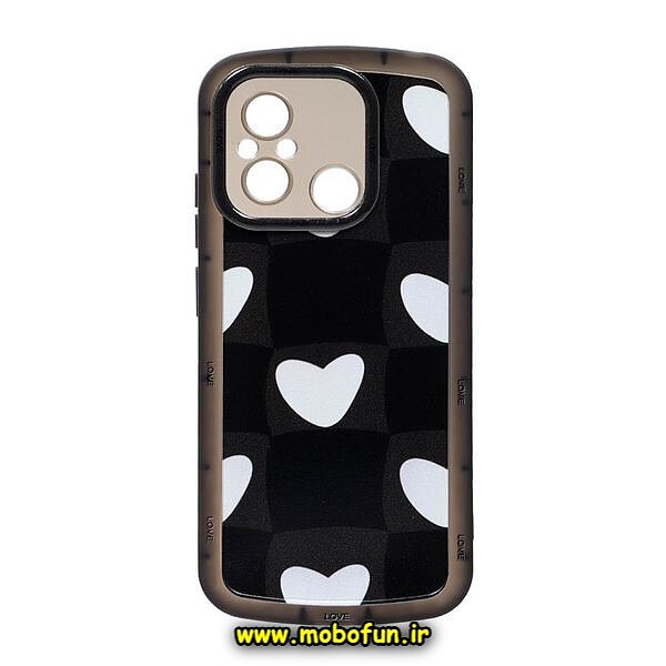 قاب گوشی Redmi 12C - Poco C55 - Redmi 11A شیائومی طرح ژله ای شفاف بالشتی قلب سفید محافظ لنز دار کد 159