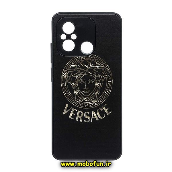 قاب گوشی Redmi 12C - Poco C55 - Redmi 11A شیائومی لاکچری دیزاین ورساچه VERSACE محافظ لنزدار مشکی کد 168