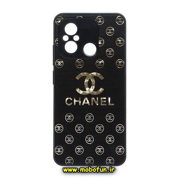 قاب گوشی Redmi 12C - Poco C55 - Redmi 11A شیائومی لاکچری دیزاین چنل CHANEL محافظ لنزدار مشکی کد 169