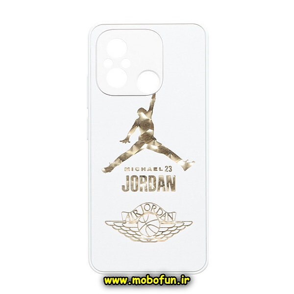 قاب گوشی Redmi 12C - Poco C55 - Redmi 11A شیائومی لاکچری دیزاین جردن JORDAN محافظ لنزدار سفید کد 175