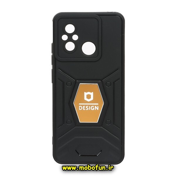 قاب گوشی Redmi 12C - Poco C55 - Redmi 11A شیائومی طرح ضد ضربه بتمن فول ژله ای اورجینال DESIGN محافظ لنز دار مشکی نارنجی کد 187
