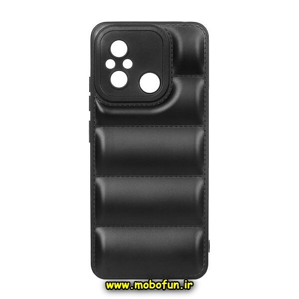 قاب گوشی Redmi 12C - Poco C55 - Redmi 11A شیائومی سیلیکونی ژله ای پافر PC مات زیر بسته محافظ لنز دار مشکی کد 193