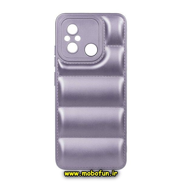 قاب گوشی Redmi 12C - Poco C55 - Redmi 11A شیائومی سیلیکونی ژله ای پافر PC مات زیر بسته محافظ لنز دار بنفش کد 194