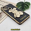 قاب گوشی Redmi A1 Plus - Redmi A2 Plus شیائومی طرح ژله ای مای کیس خرس طلایی تدی برجسته POWER BEAR محافظ لنز دار پاپ سوکت دار مشکی کد 141