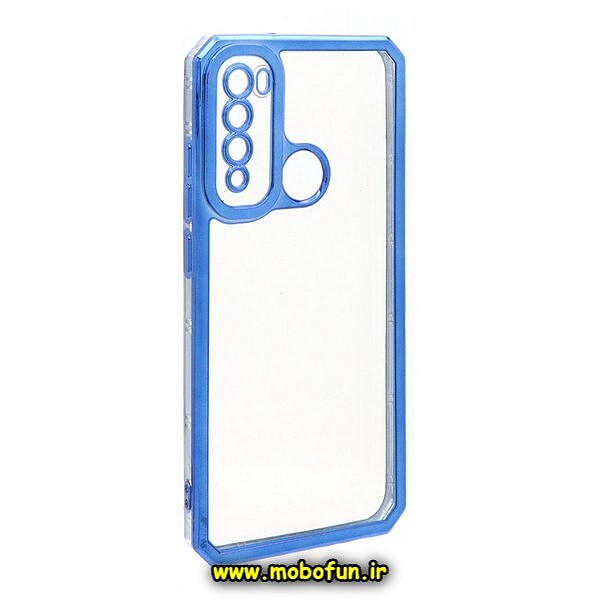 قاب گوشی Redmi Note 8 - Redmi Note 8 2021 شیائومی طرح الکتروپلیتینگ ژله ای شفاف محافظ لنز دار ایربگ دار آبی کاربنی کد 849
