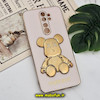قاب گوشی Redmi Note 8 Pro شیائومی طرح ژله ای مای کیس خرس طلایی تدی برجسته POWER BEAR محافظ لنز دار پاپ سوکت دار گلبهی کد 750