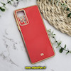 قاب گوشی Redmi Note 11 Pro 4G Global - Redmi Note 11 Pro 5G Global - Redmi Note 11E Pro 5G - Redmi Note 12 Pro 4G شیائومی طرح ژله ای مای کیس گلد لاین دور طلایی محافظ لنز دار قرمز کد 597
