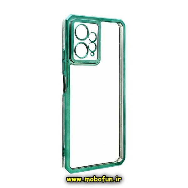 قاب گوشی Redmi Note 12 4G شیائومی طرح الکتروپلیتینگ ژله ای شفاف محافظ لنز دار ایربگ دار سبز کد 187