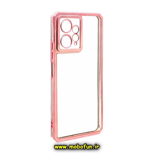 قاب گوشی Redmi Note 12 4G شیائومی طرح الکتروپلیتینگ ژله ای شفاف محافظ لنز دار ایربگ دار رزگلد کد 188