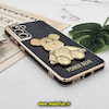 قاب گوشی Galaxy S21 FE سامسونگ طرح ژله ای مای کیس خرس طلایی تدی برجسته POWER BEAR محافظ لنز دار پاپ سوکت دار مشکی کد 490