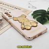 قاب گوشی Galaxy S21 FE سامسونگ طرح ژله ای مای کیس خرس طلایی تدی برجسته POWER BEAR محافظ لنز دار پاپ سوکت دار گلبهی کد 492