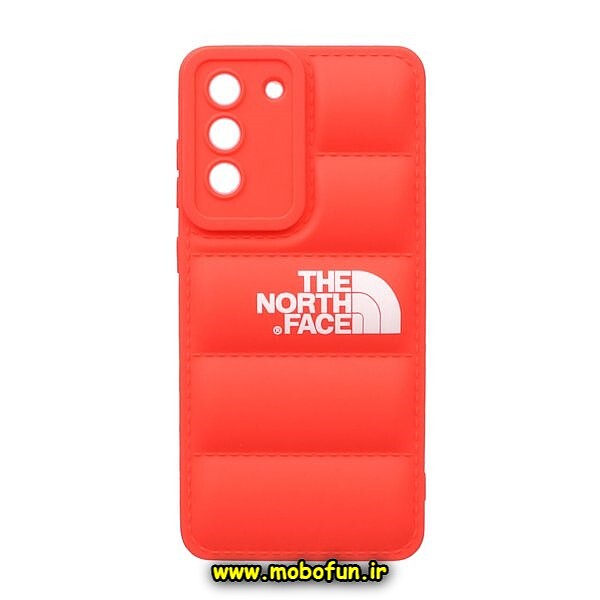 قاب گوشی Galaxy S21 FE سامسونگ سیلیکون ژله ای پافر PC زیر بسته محافظ لنز دار THE NORTH FACE قرمز کد 504