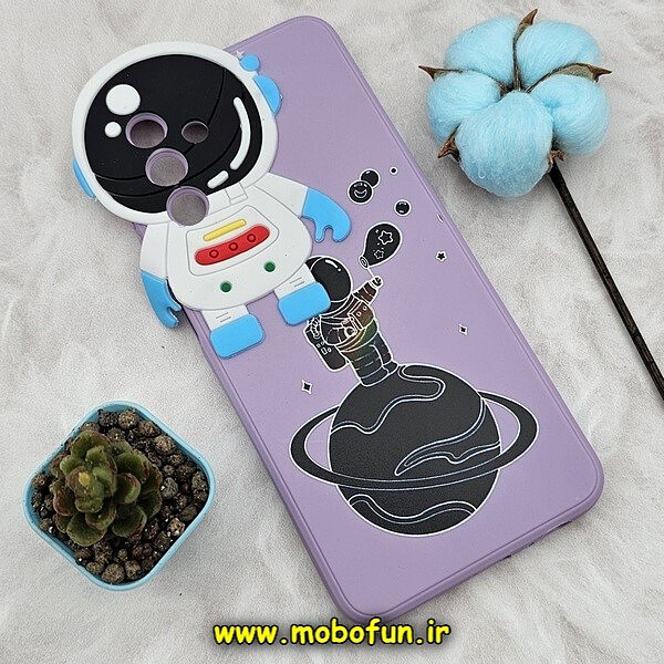 قاب گوشی Galaxy A04S سامسونگ طرح سیلیکونی ژله ای سه بعدی برجسته عروسکی طرح فضانورد ناسا Nasa محافظ لنزدار یاسی کد 234