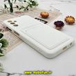 قاب گوشی Galaxy A04S سامسونگ سیلیکونی جا کارتی دار محافظ لنز دار سفید کد 245