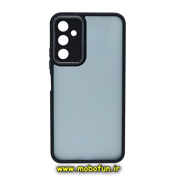قاب گوشی Galaxy A14 4G - Galaxy A14 5G سامسونگ پشت مات متال کیس دور سیلیکونی محافظ لنزدار مشکی کد 441