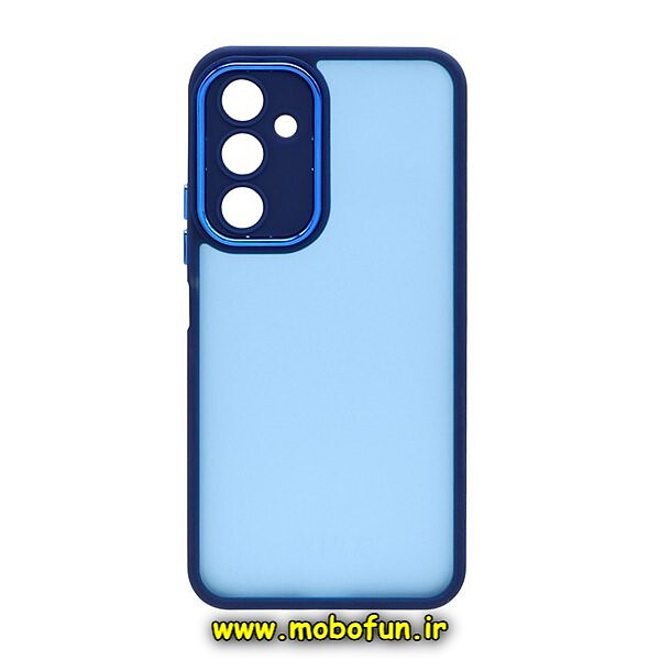 قاب گوشی Galaxy A14 4G - Galaxy A14 5G سامسونگ پشت مات متال کیس دور سیلیکونی محافظ لنزدار آبی کد 442