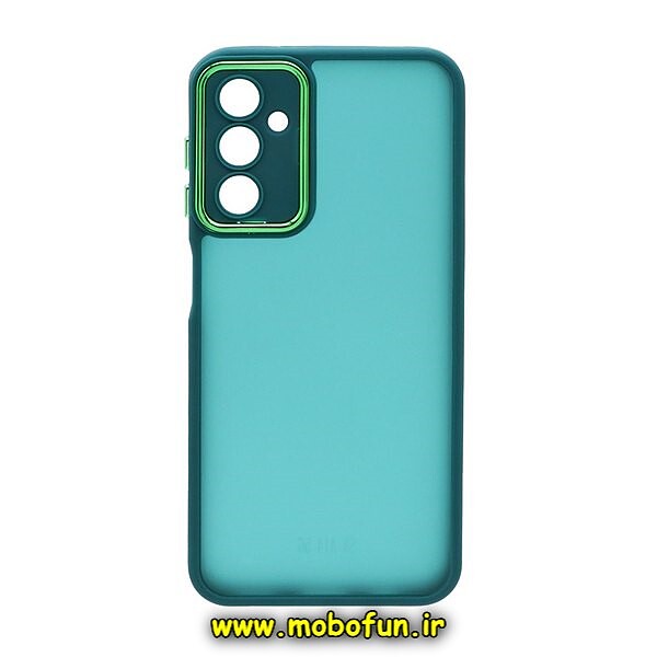 قاب گوشی Galaxy A14 4G - Galaxy A14 5G سامسونگ پشت مات متال کیس دور سیلیکونی محافظ لنزدار سبز کد 445