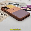 قاب گوشی Galaxy A14 4G - Galaxy A14 5G سامسونگ اورجینال طرح چرمی کلاسیک HARD متال کیس سه خط رنگی کد 510