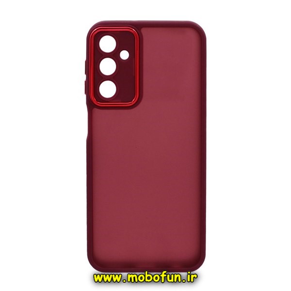 قاب گوشی Galaxy A24 4G سامسونگ پشت مات متال کیس دور سیلیکونی محافظ لنزدار زرشکی کد 227