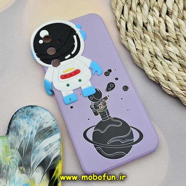 قاب گوشی Galaxy A24 4G سامسونگ طرح سیلیکونی ژله ای سه بعدی برجسته عروسکی طرح فضانورد ناسا Nasa محافظ لنزدار یاسی کد 272