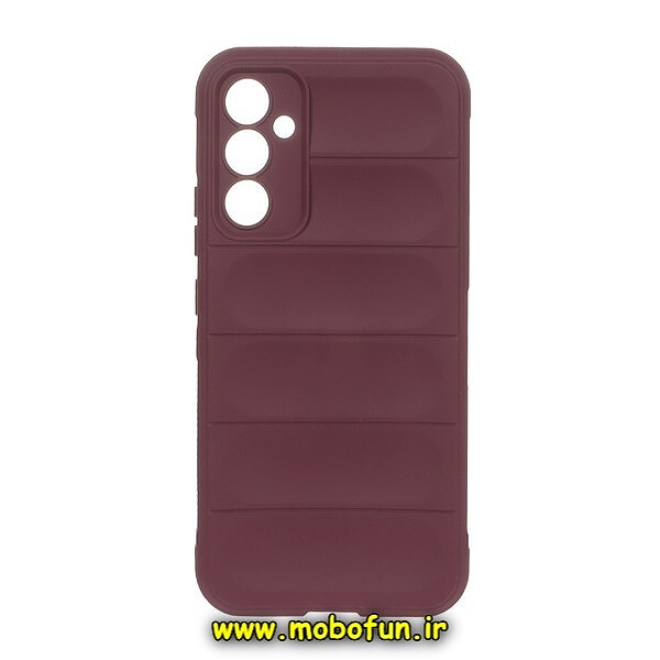 قاب گوشی Galaxy A34 5G سامسونگ سیلیکونی پافر PC زیر بسته محافظ لنز دار زرشکی کد 394