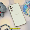 قاب گوشی Galaxy A34 5G سامسونگ طرح ژله ای مای کیس گلد لاین دور طلایی محافظ لنز دار کرم کد 418